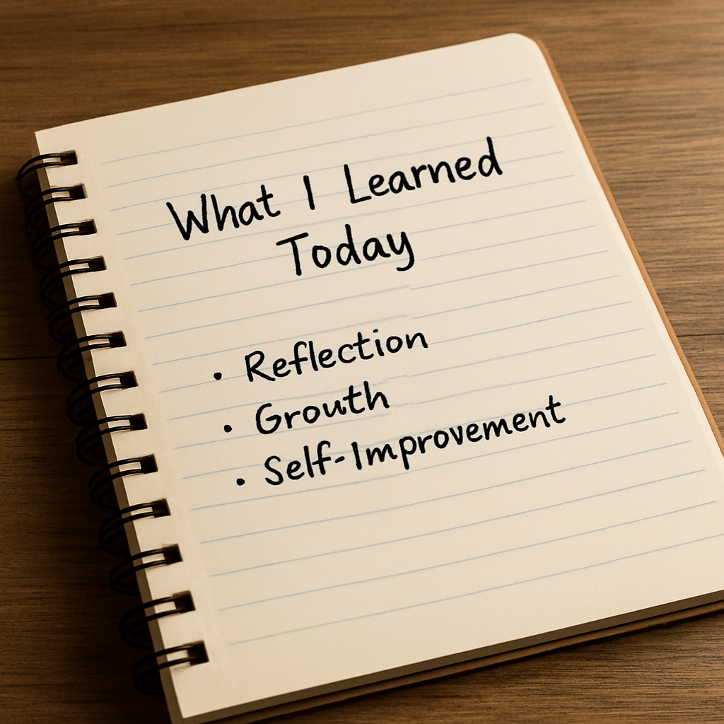 open journal with notes reflecting personal growth and self reflection