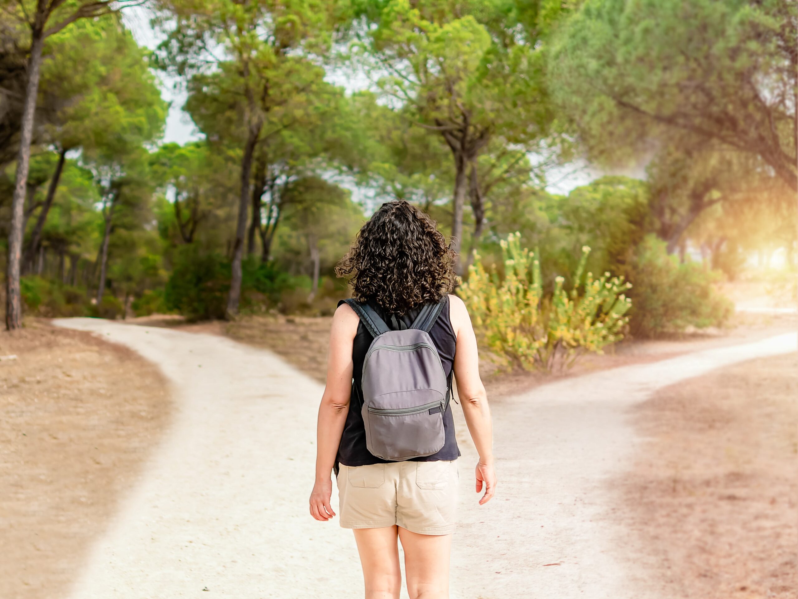 person standing at a crossroads, symbolizing co-occurring mental health and substance use disorders
