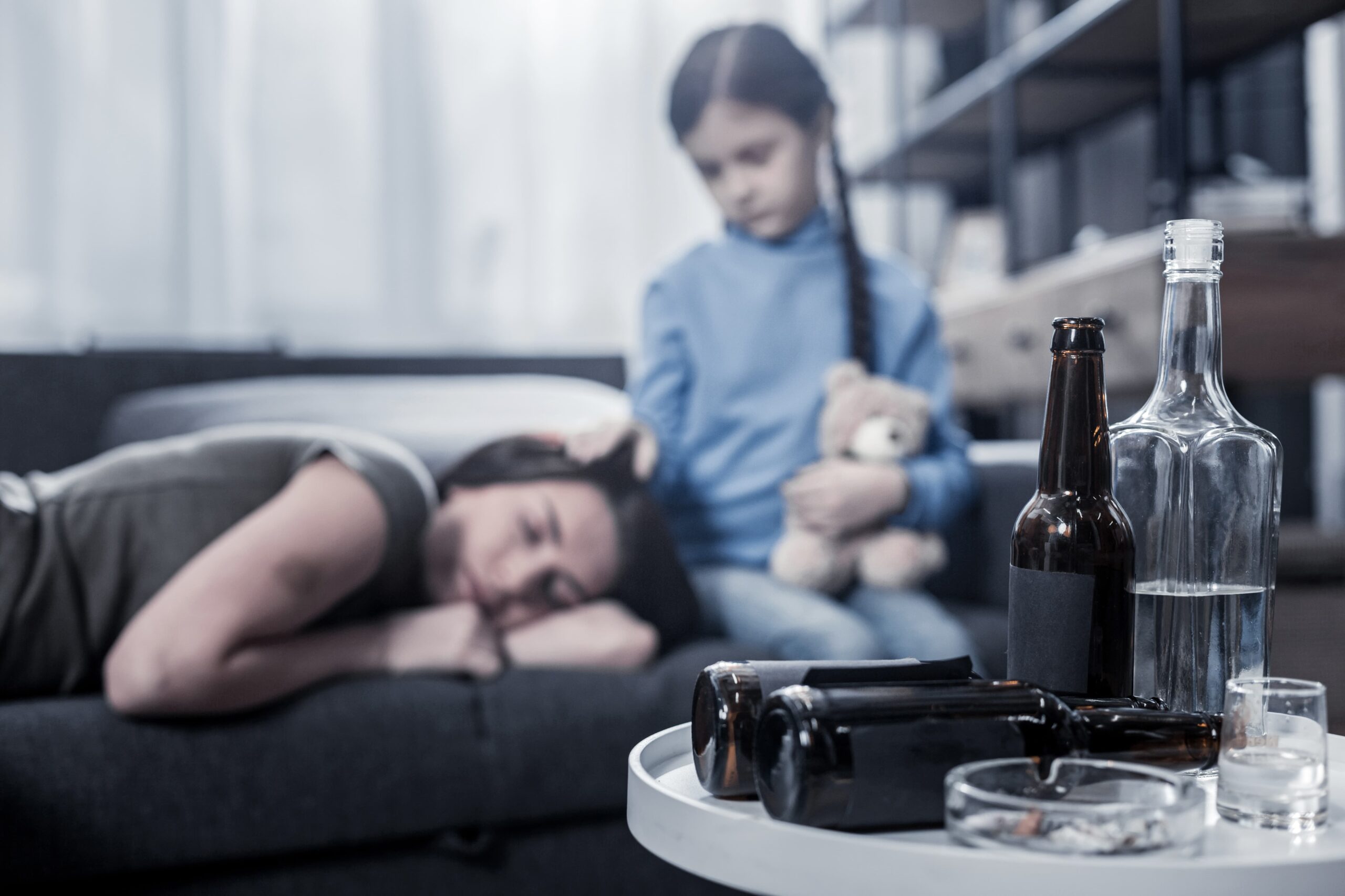 Child experiencing the effects of drug abuse on children in the home