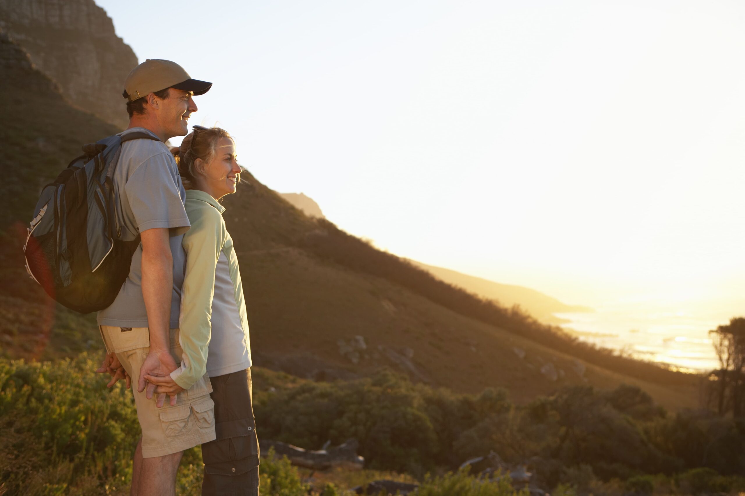 Alcohol free life represented by a hopeful person looking toward a brighter future